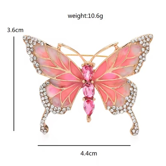 Blue Butterfly Crystal Brooch - Picture 5 of 6